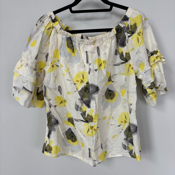 Hester & Orchard Linen Blend Short Sleeve Top Size M - Picture 3 of 6